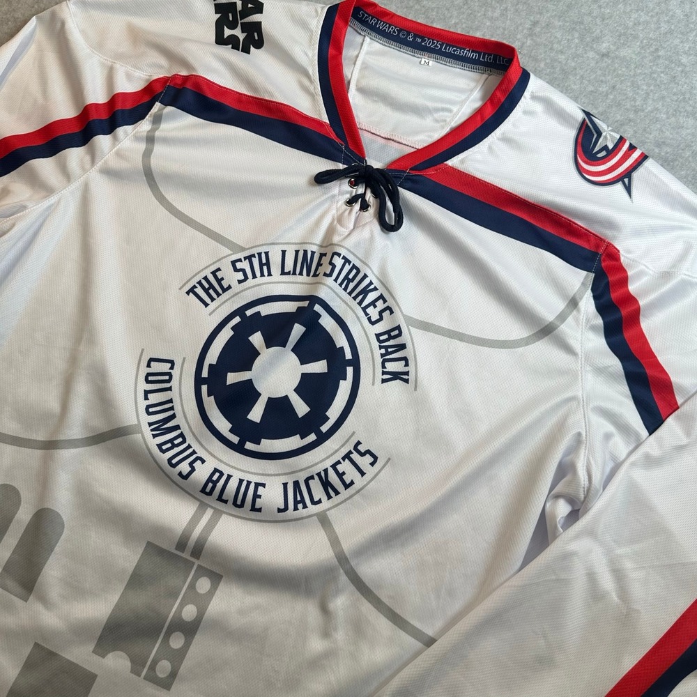 Columbus Blue Jackets Star Wars Night R2-D2 Jersey Mens Medium NHL 2025